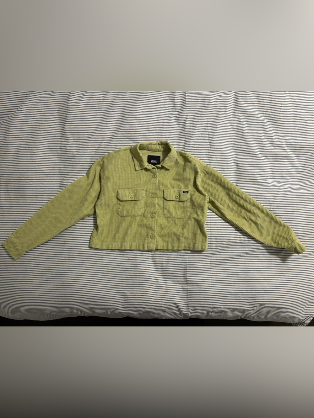 Vans Cropped Corduroy Cropped Shirt Jacket Lime Green